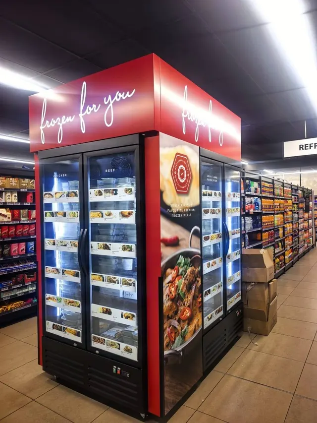 Frozen for You branded freezer unit at Bloem