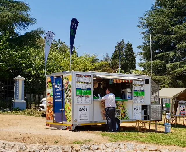 Sage Food Truck side graphics and serving-hatch layout
