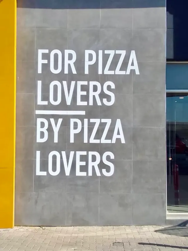For pizza lovers wall lettering at Debonairs Pilane Mall