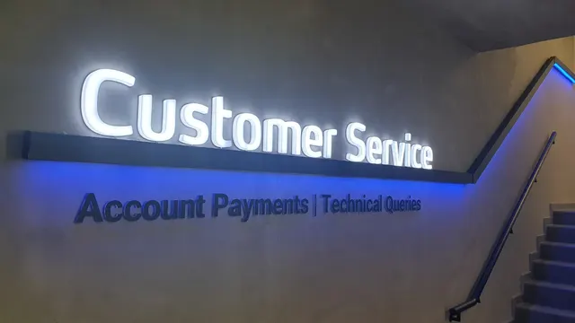 Illuminated Customer Service lettering