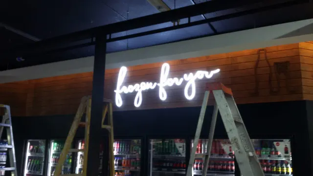 Illuminated Frozen for You lettering at Cape St Francis